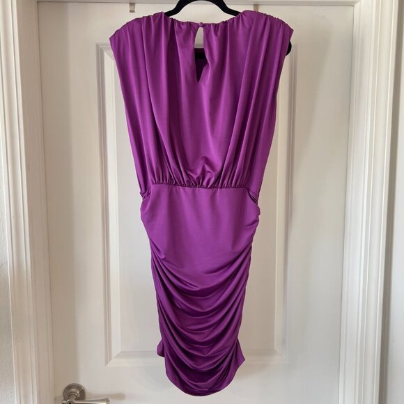 Veronica Beard Purple Draped Sleeveless Bora Dress Size 4 Color Purple - Picture 5 of 6